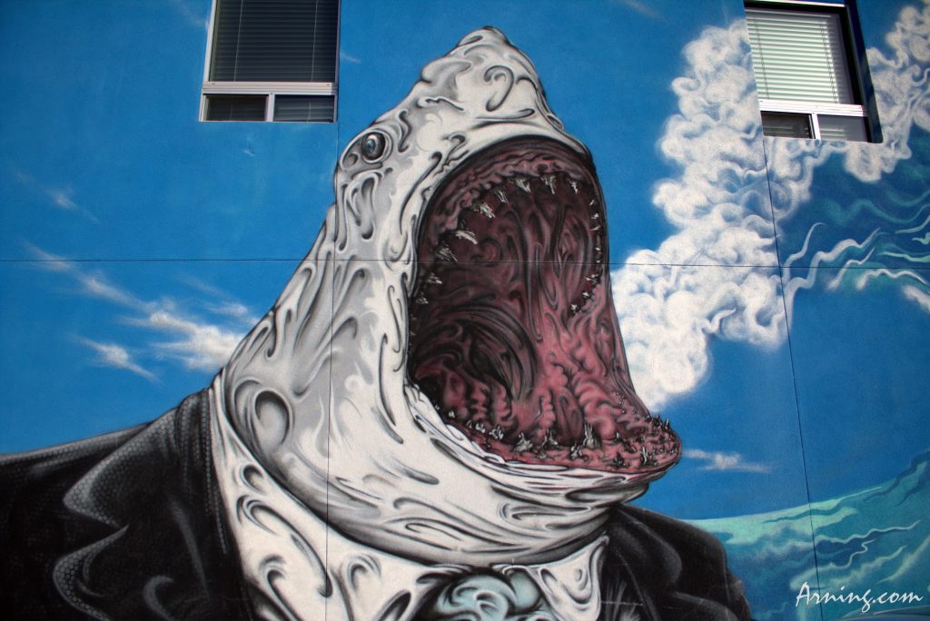 Street art on the wall of Kaktus Brewing Co. in Albuquerque