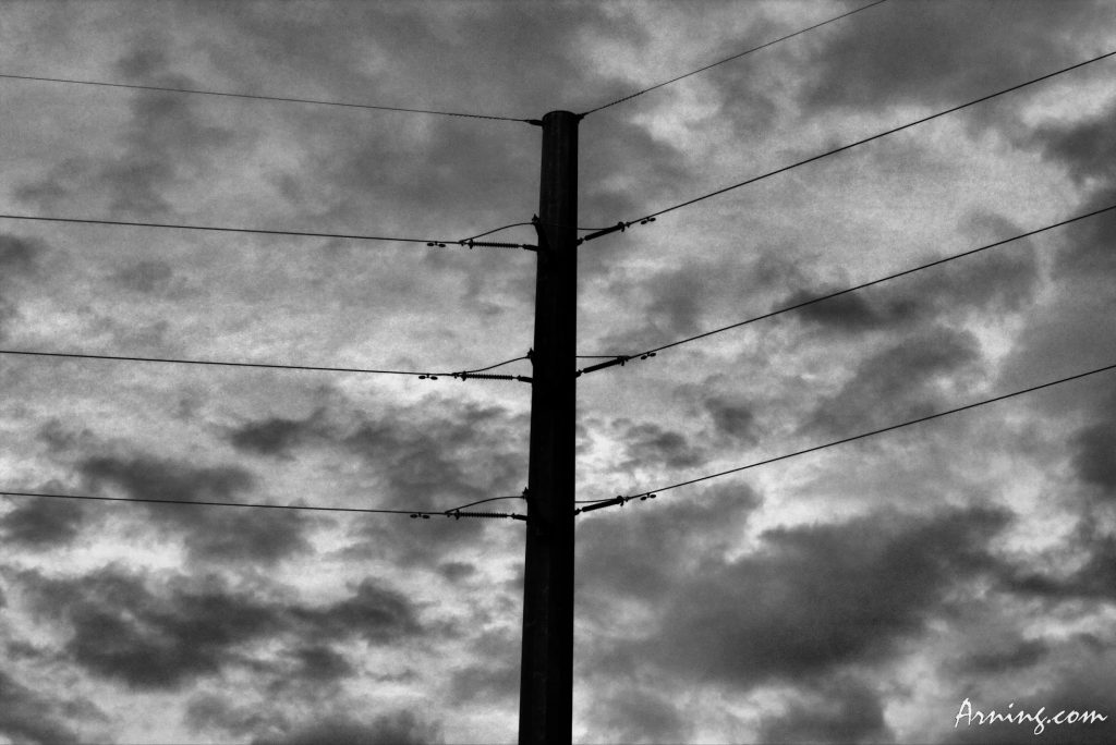 Power line by the freeway