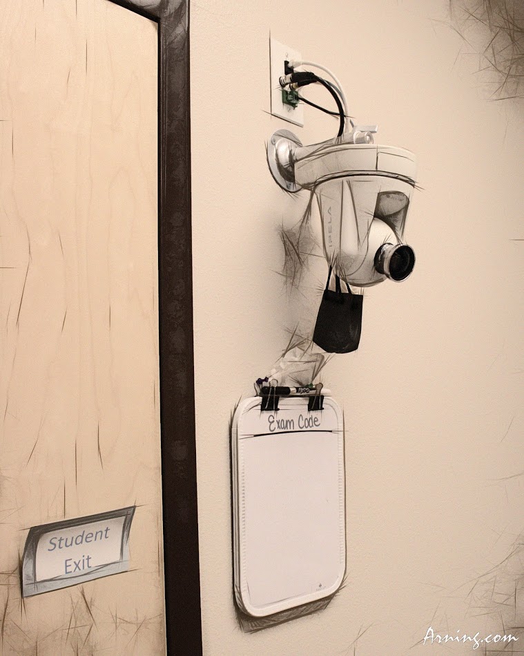 under a microscope