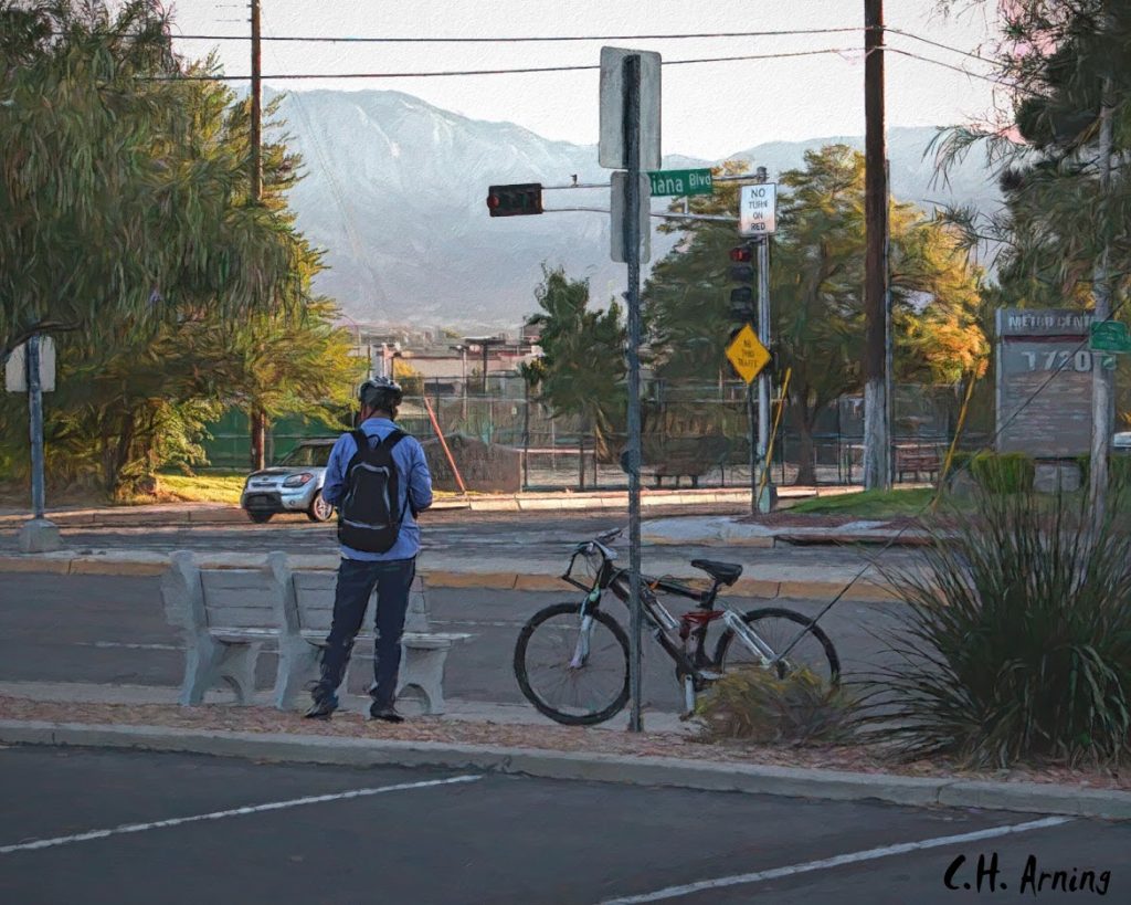Sunrise at the bus stop