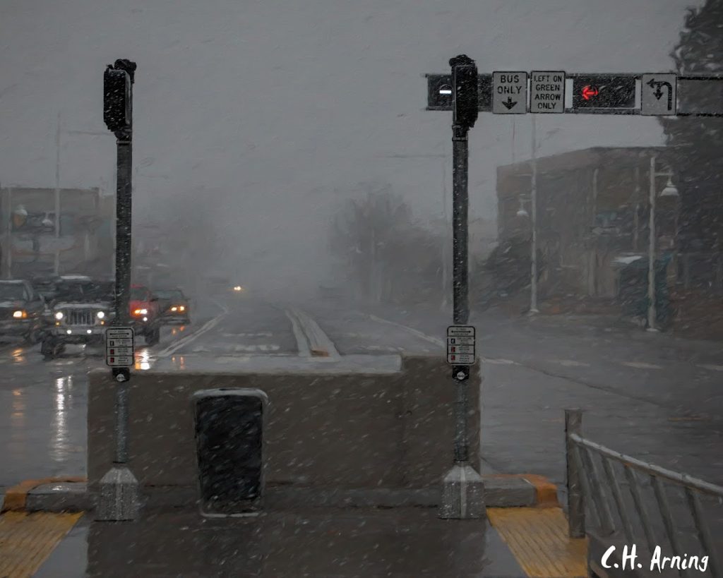 Snowy day on Central