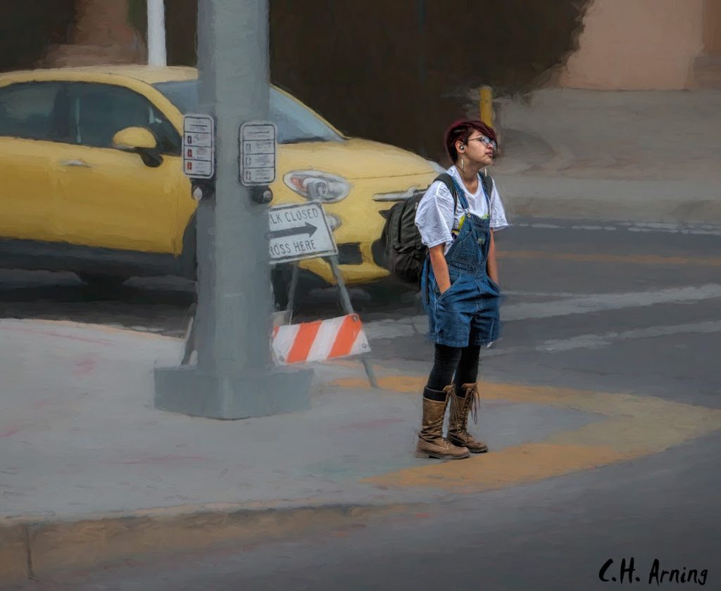 Waiting to cross